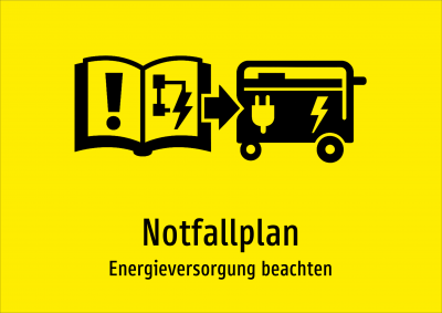 Notfallplan - Energieversorgung beachten