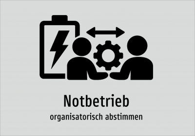 Notbetrieb - organisatorisch abstimmen