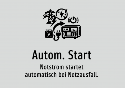 Autom. Start - Notstrom startet automatisch bei Netzausfall.