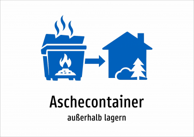 Aschecontainer - außerhalb lagern