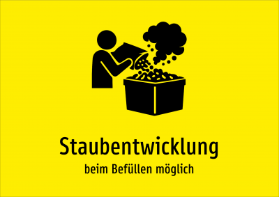 Staubentwicklung - beim Befüllen möglich