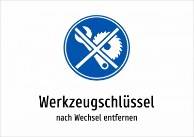 Werkzeugschlüssel - nach Wechsel entfernen