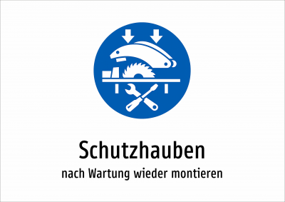 Schutzhauben - nach Wartung wieder montieren