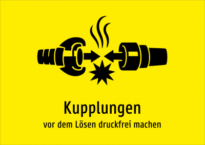 Kupplungen - vor dem Lösen druckfrei machen