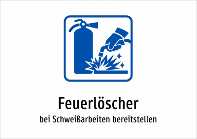 Feuerlöscher - bei Schweißarbeiten bereitstellen