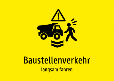 Baustellenverkehr - langsam fahren