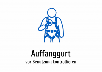 Auffanggurt - vor Benutzung kontrollieren