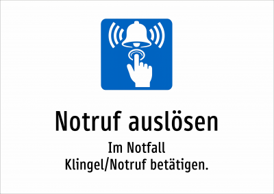 Notruf auslösen - Im Notfall Klingel/Notruf betätigen.
