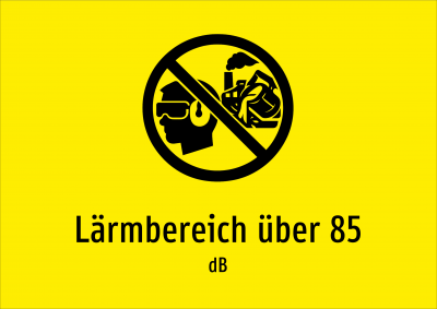 Lärmbereich über 85 - dB