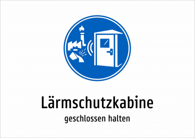 Lärmschutzkabine - geschlossen halten