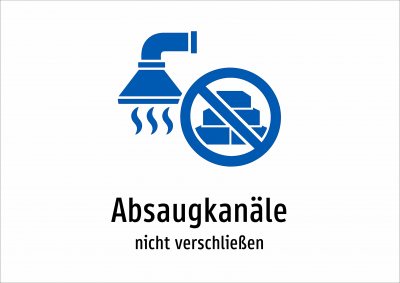 Absaugkanäle - nicht verschließen