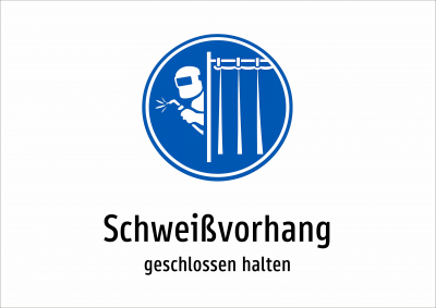 Schweißvorhang - geschlossen halten