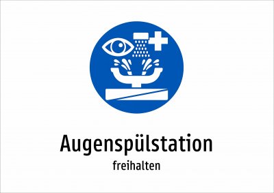 Augenspülstation - freihalten