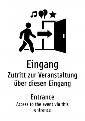Eingang - Zutritt zur Veranstaltung über diesen Eingang