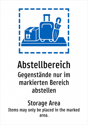 Abstellbereich - Gegenstände nur im markierten Bereich abstellen