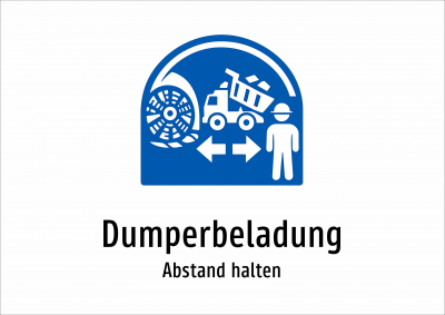 Dumperbeladung - Abstand halten