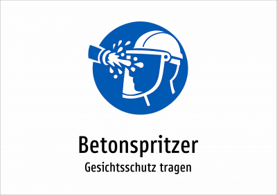 Betonspritzer - Gesichtsschutz tragen
