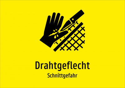 Drahtgeflecht - Schnittgefahr
