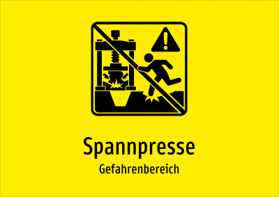 Spannpresse - Gefahrenbereich