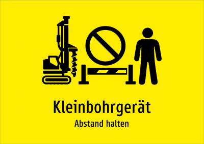 Kleinbohrgerät - Abstand halten
