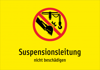 Suspensionsleitung - nicht beschädigen