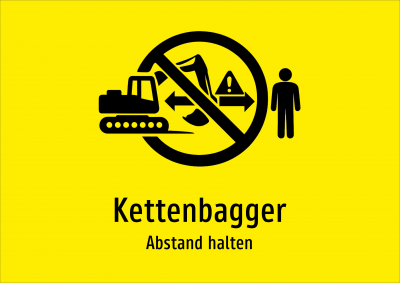 Kettenbagger - Abstand halten