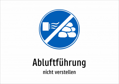 Abluftführung - nicht verstellen