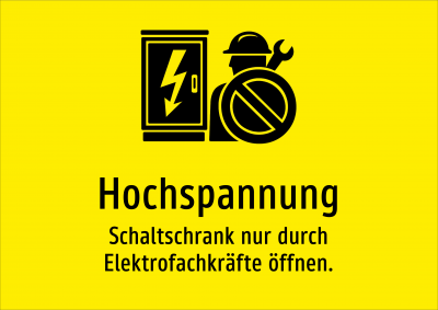 Hochspannung - Schaltschrank nur durch Elektrofachkräfte öffnen.