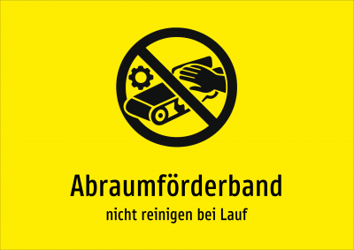 Abraumförderband - nicht reinigen bei Lauf