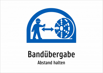 Bandübergabe - Abstand halten