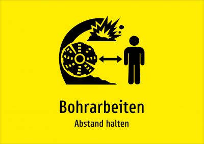 Bohrarbeiten - Abstand halten
