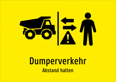 Dumperverkehr - Abstand halten