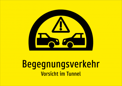 Begegnungsverkehr - Vorsicht im Tunnel