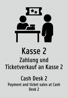 Kasse 2 - Zahlung und Ticketverkauf an Kasse 2