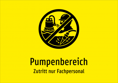Pumpenbereich - Zutritt nur Fachpersonal