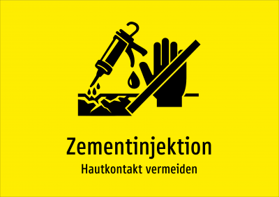 Zementinjektion - Hautkontakt vermeiden