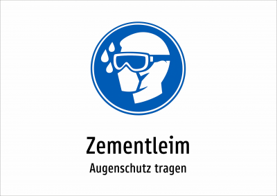 Zementleim - Augenschutz tragen