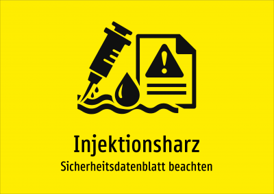 Injektionsharz - Sicherheitsdatenblatt beachten