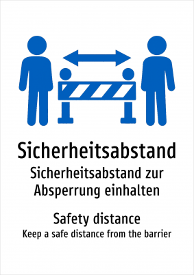 Sicherheitsabstand - Sicherheitsabstand zur Absperrung einhalten