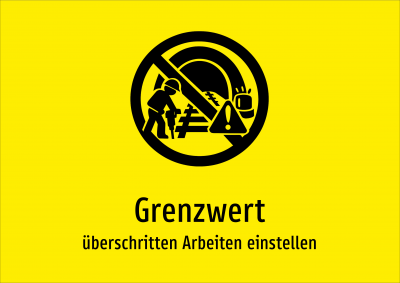 Grenzwert - überschritten Arbeiten einstellen