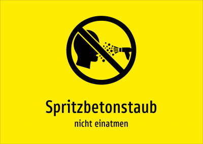 Spritzbetonstaub - nicht einatmen