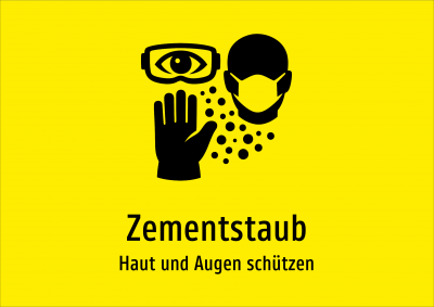 Zementstaub - Haut und Augen schützen