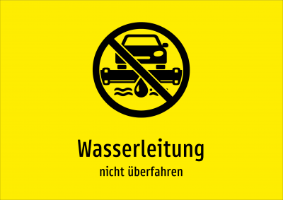 Wasserleitung - nicht überfahren