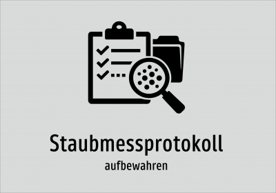 Staubmessprotokoll - aufbewahren