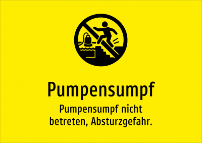 Pumpensumpf - Pumpensumpf nicht betreten, Absturzgefahr.