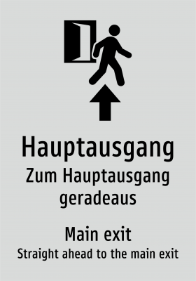 Hauptausgang - Zum Hauptausgang geradeaus