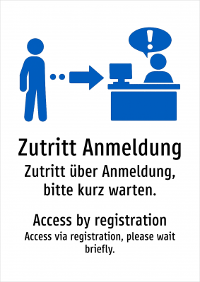 Zutritt Anmeldung - Zutritt über Anmeldung, bitte kurz warten.