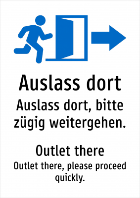 Auslass dort - Auslass dort, bitte zügig weitergehen.