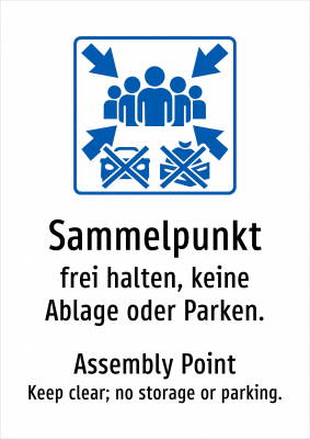 Sammelpunkt - frei halten, keine Ablage oder Parken.