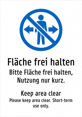 Fläche frei halten - Bitte Fläche frei halten, Nutzung nur kurz.